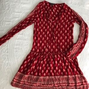 Harlowe & Graham red and white boho style dress